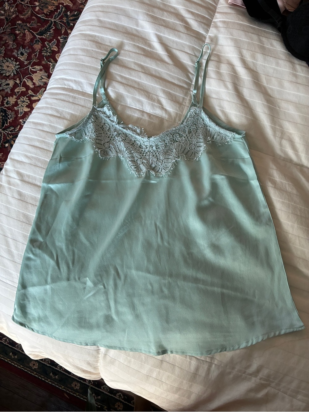 Nordstrom Ice Mint Pale Green Lace Trim Camisole Size Small - Never Worn